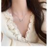 Butterfly Rhinestone Bimetal Necklace – Light Luxury Clavicle Chain for Women
