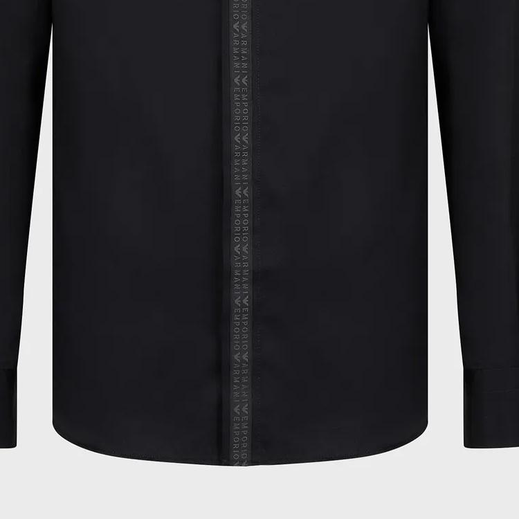Emporio Armani Logo Print Button Long Sleeve Shirt Men shirts Black 6R1C87-1K1XZ-10094