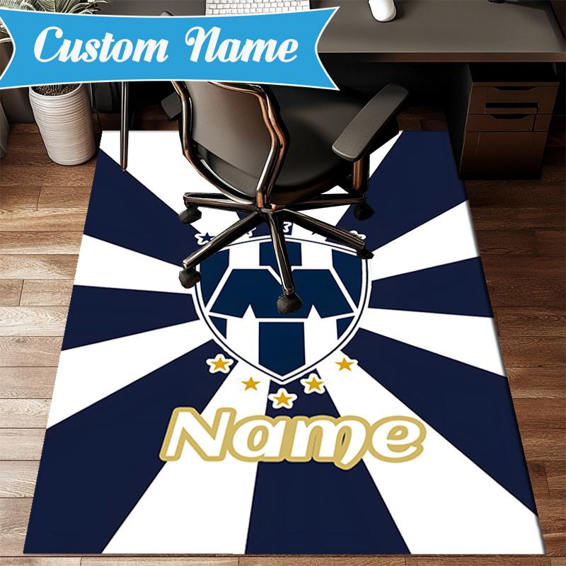 Custom Name Galactic Monterrey Crest Rug Game Carpet, Floor Mat for Bedroom Living Room Entryway Rug, Home Decor Idea Gift for Christmas birthday