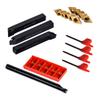 4Pcs Lathe Boring Bar Turning Tool Holder 10pcs DCMT070204 Indexable Carbide Inserts And Wrenches Metal Lathe Cutting Tools