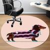 1pc Dachshund Blanket Office Round Area Rug, Indoor Mat Suitable ForOffice, Under Office Chairs Bedroom Living Room Home Decor, Room Deco U51