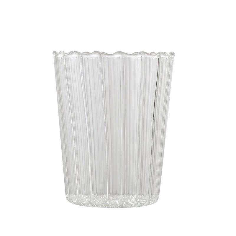 Ins Style Heat-Resistant Textured Glass Cups (400ml, Set of 2)
