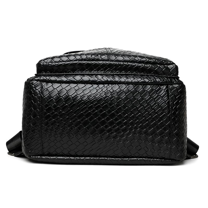 Woven PU Backpack Large Capacity Travel Backpack Women's Multi-functional Shoulder Bag