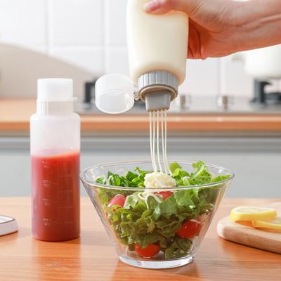 350/175ML Plastik Salat Ketchup Senf Küchenzubehör Dressing Quetschflasche Gewürz Di