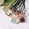 Amethyst Wish Bottle Healing Crystal Chips Natural Crushed Stone Beads Shaker Pendant Necklace for Women Girls