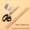 Complete Tailor Sewing Kit: Scissors, Tailoring Chalk, Colored Chalk, Bamboo Ruler, Wooden Ruler, Clothing Accessories