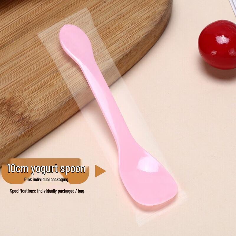 ZISIZ Individually Wrapped Disposable Plastic Dessert Spoons