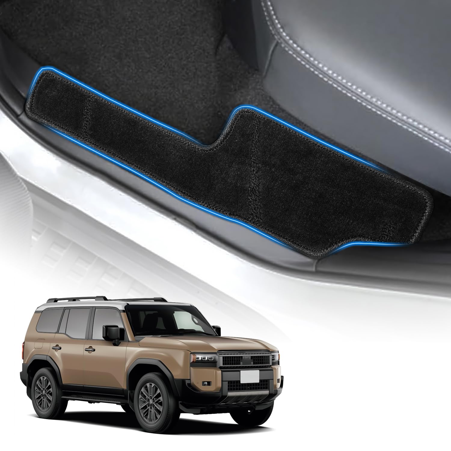 

AUTO SPEC Боковые накладки на пороги с волнообразным рисунком для Toyota Land Cruiser серии 250, накладки на пороги для Land Cruiser 250 2024, на заказ чёрный