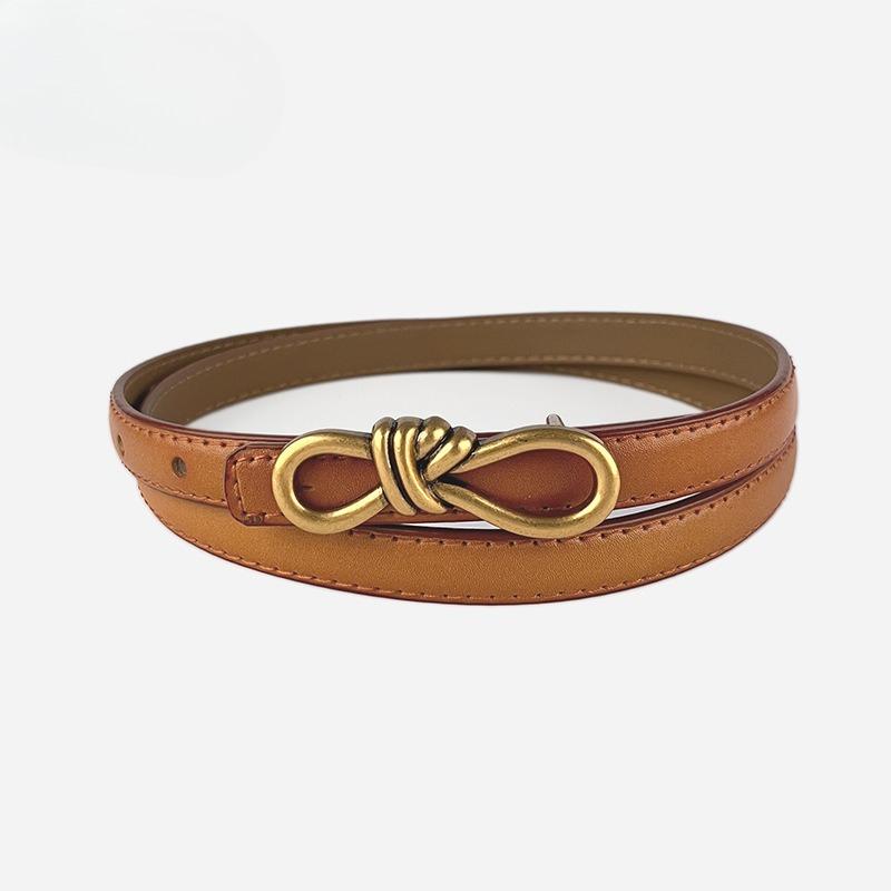 Detailed Retro Leather Women's Belt Cowhide with Casual Pants Dress Belt