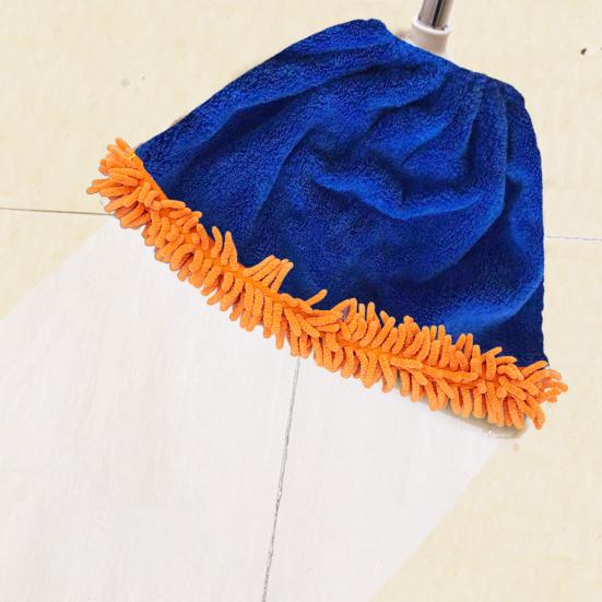 Coral Velvet Broom Cover Quick Drying High Water Absorption Elastic Closure Snap-Fit