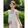 Holiday style seaside wear temperament high-end white suspender dress women's summer great-looking beach skirt tide