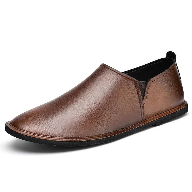 Fashion Men Loafers Luxury Brand Comfortable Driving Shoe Genuine Leather Men Casual Soft Flats Mens Walking Shoes Mens Slip on Shoes