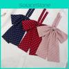 Polka Dot Long Handle Bow Tie Jk Uniform Accessory With Woven Fabric For Casual Events