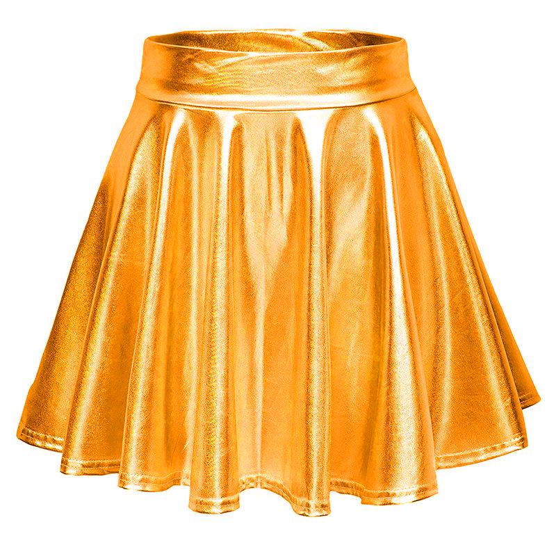 Women's Nightclub Performance Metal Pleated Skirt