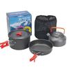 Outdoor Camping 2-3 Person Set Pot Plus Teapot Combination, Hard Aluminum Oxide Pot, Portable Camping Set Pot Combination