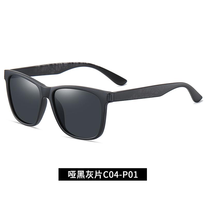 New Korean-style black sunglasses TR3387European and American style square polarized sunglasses, fashionable men s sunglasses 55-16-145