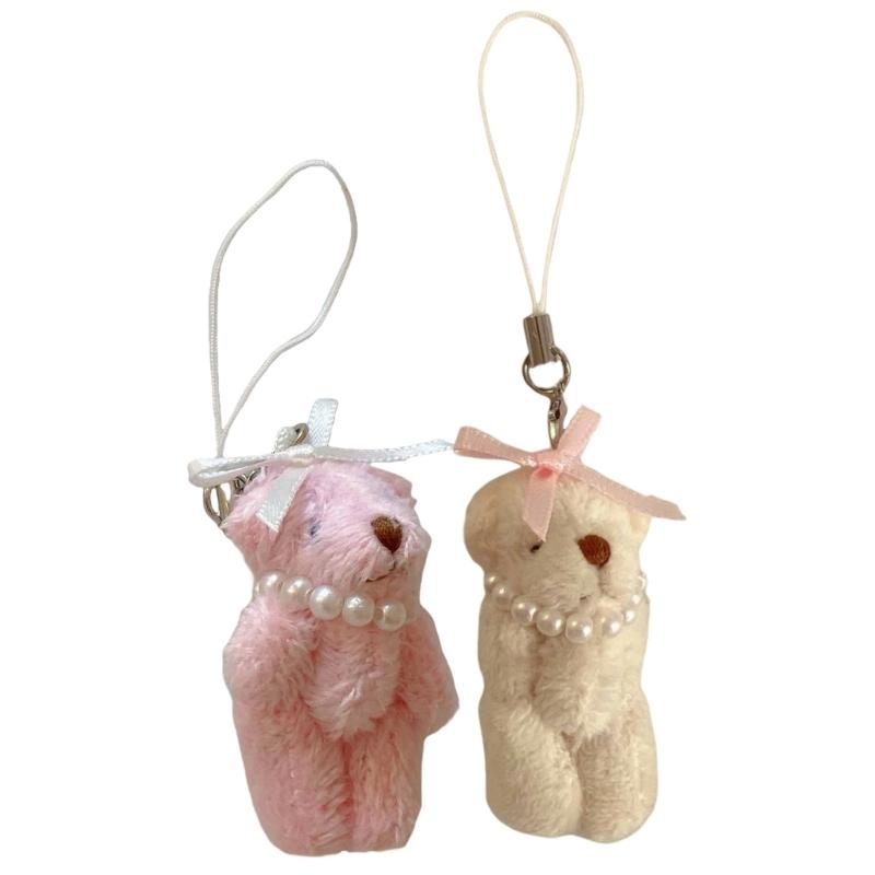 

2 Pack Creative Bear Phone Pendant Bear Bag Charm Multifuntional Bag Accessory Phone Charm Suitable for Daily and Party 1