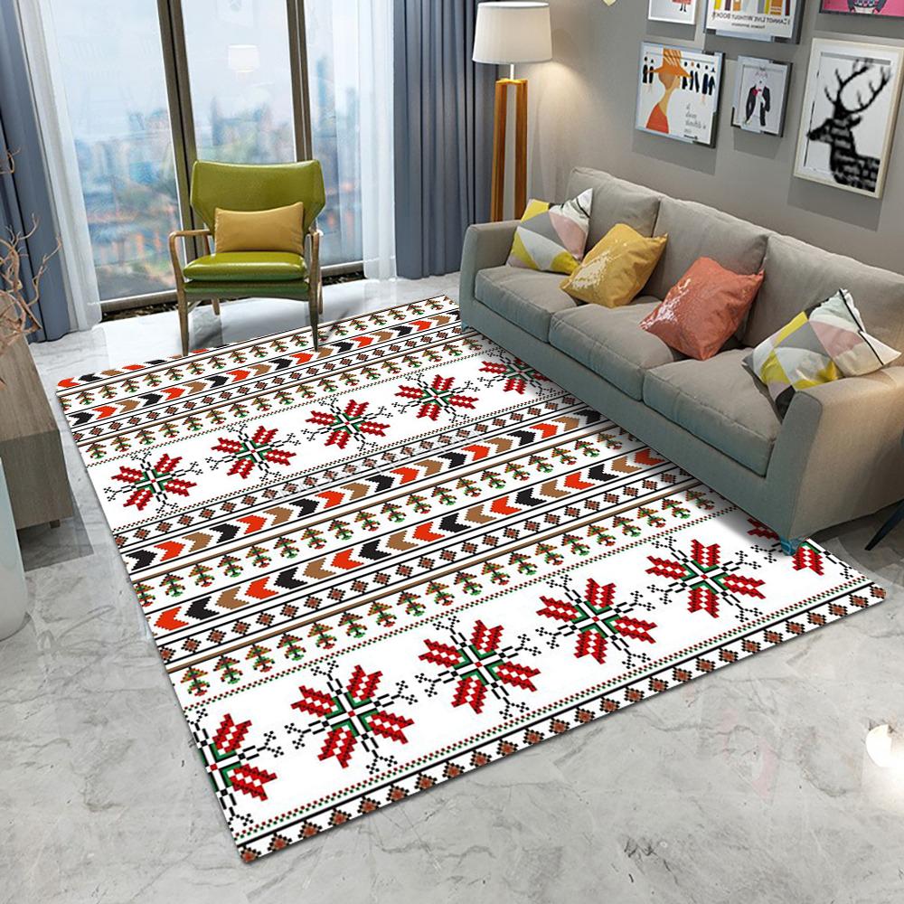 Ethnic Style Carpet Living Room Bedroom Coffee Table Sofa Mat Washable and Stain-Resistant Large Rug Prayer Mat Doormat Floormat