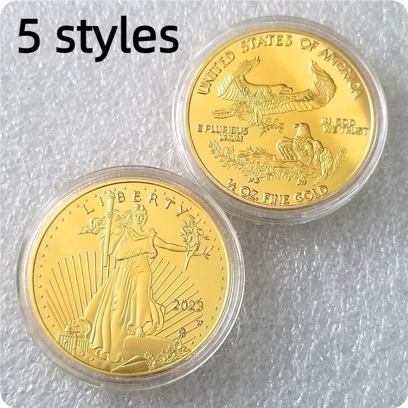 

Немагнитная позолоченная статуя американского орла свободы и красоты 2023 года, 1 унция, копия памятной декоративной монеты