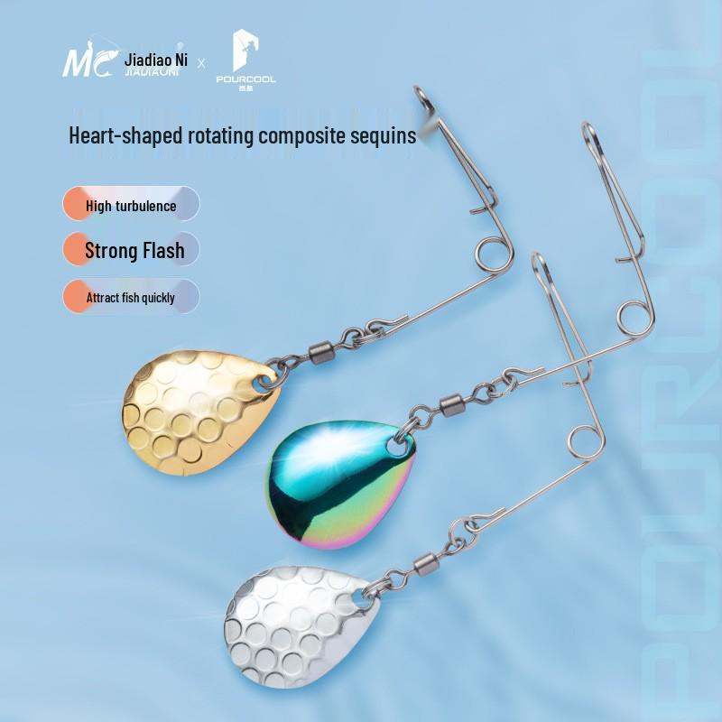 Набор блесен-вертушек JiaDiaoNi в форме сердца для окуня, змееголова и черного карпа.