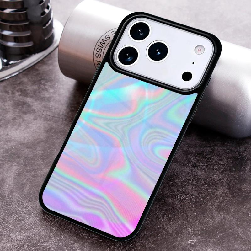 Holographic Iridescence Phone Case for iPhone 17 16 15 Pro Max Air 14 13 12 11 Plus Shockproof Cover
