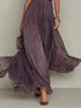 New Style Purple Gradient Long Dress with High Neck Lace Patchwork Flowy Chiffon Evening Gown