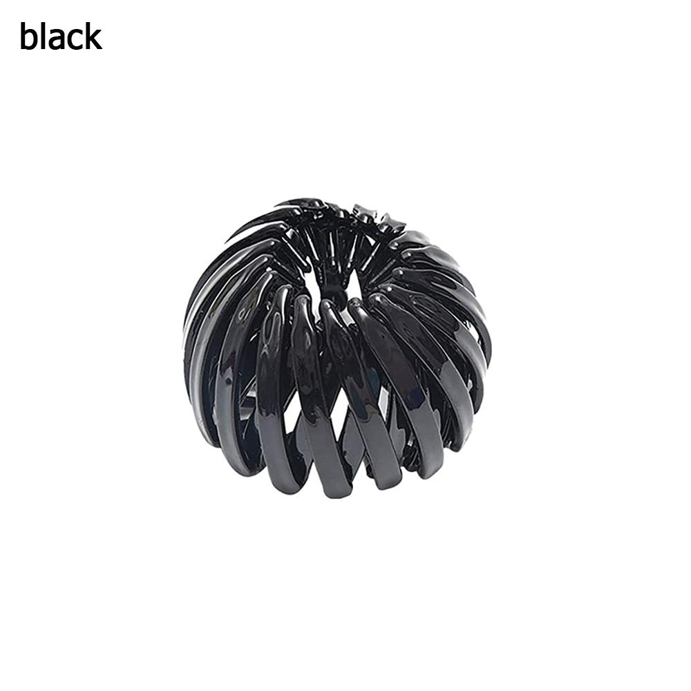

Retractable Expanding Bird Nest Tail Hair Bun Holder Clips Claw HairPins Girls Headwear black