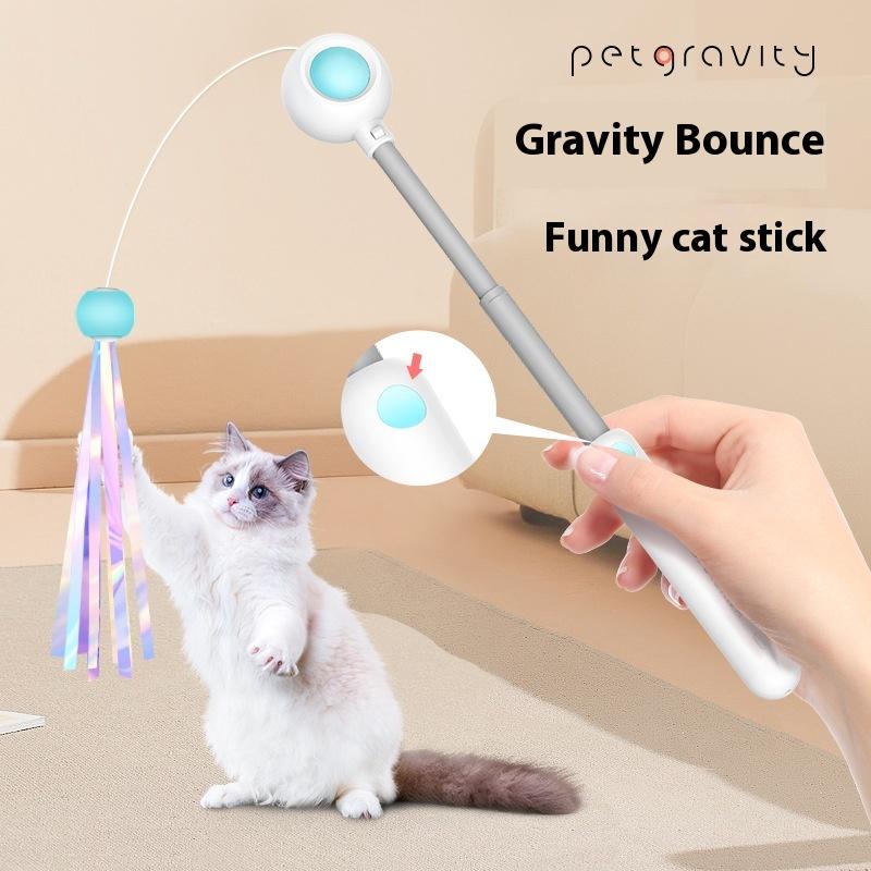 1/3Pcs Laser Small Bell Cat Feather Wand Cat Teaser Stick Telescopic Stick Fun Indoor Play And Exercise Cat Pet Interactive Toy