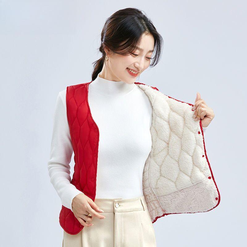 Autumn and Winter Down Cotton Vest Women Thickened Slim and Thin Inner Wear Large Size Short Vest