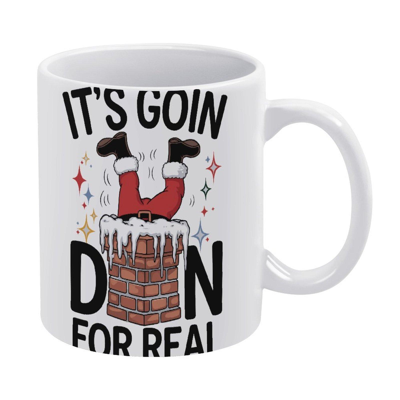 

11oz White Ceramic Coffee Mug with Smooth Handle, Double-Sided Printing and Glossy Body for Hot Drinks and Daily Beverage Use белый