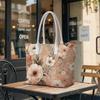 Floral Print Tote Bag Large Capacity Shoulder Bag for Daily Use Shopping Travel Cute Fashion Handbag for Women