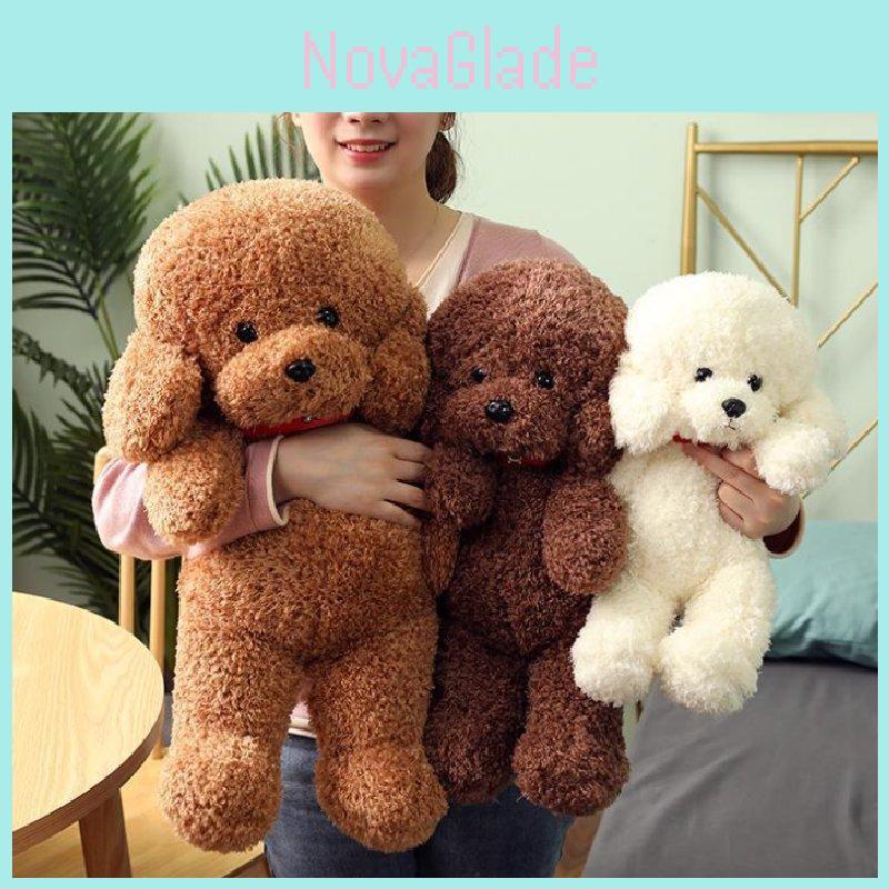 Cozy Teddy Dog Stuffed Animal Sweet Sitting Puppy Plush Toy For Comfort And Sleep