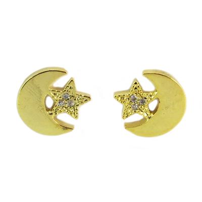[Q6231] - Handgefertigte Ohrringe 'Au Clair de Lune' weißgoldfarben - 10x10 mm