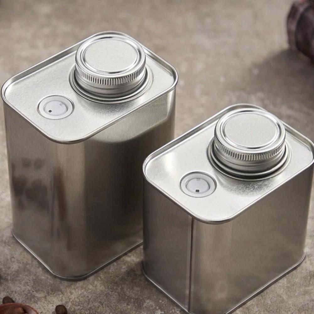 Velkokapacitní čtvercová plechovka na skladování kávových zrn, nová utěsněná plechovka na kávu