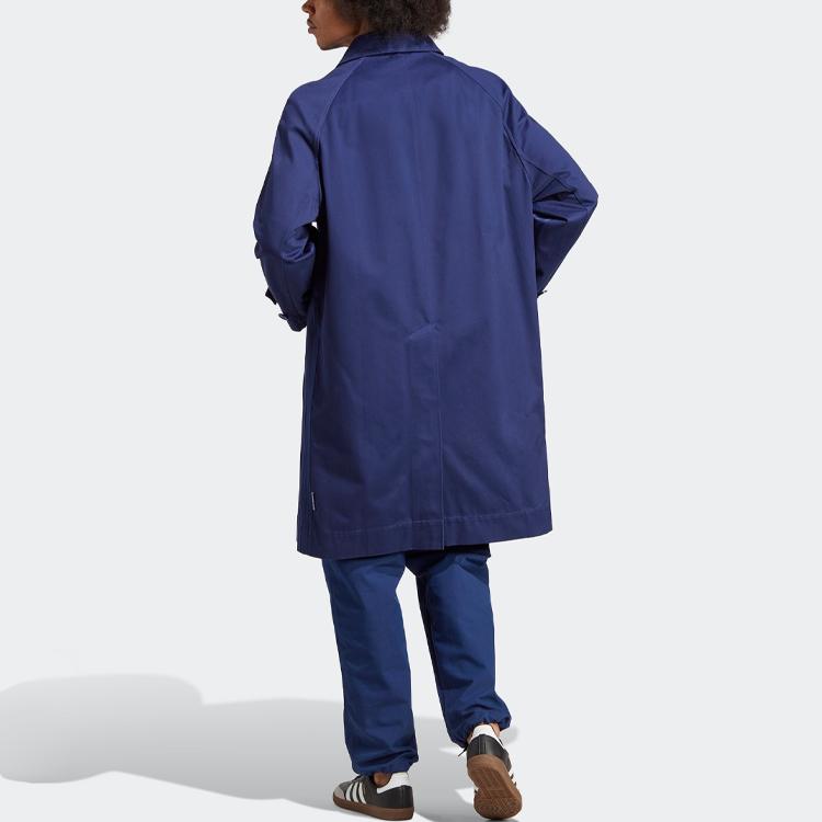 Adidas Originals Three-Leaf Grass Blue Version Series Solid Turndown Collar Sports Jacket Men Jacket IA2460