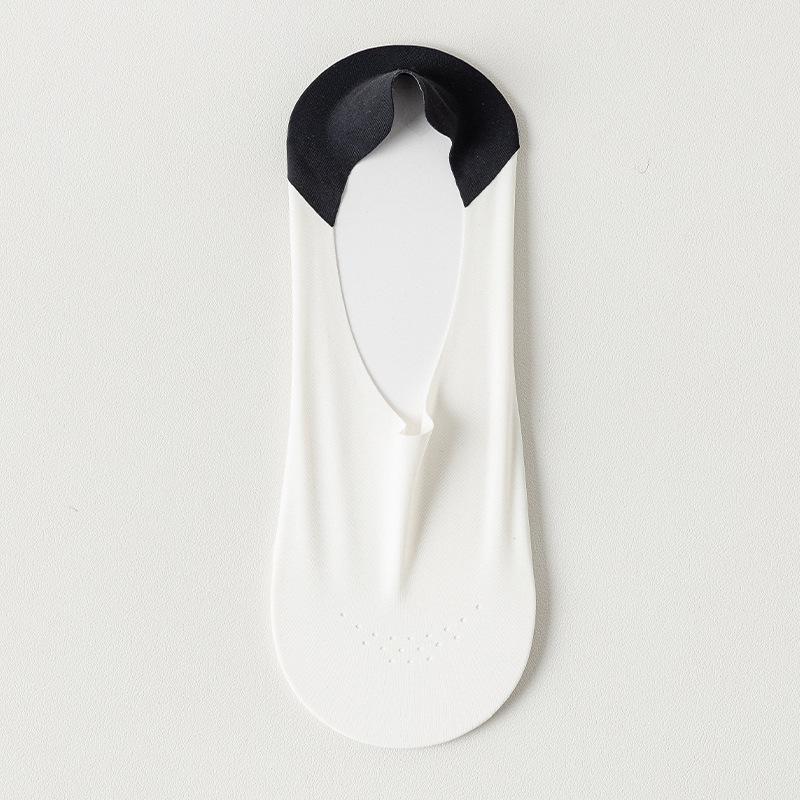 Silicone Non-slip Men Sock Slippers Summer Breathable Low Cut Boat Socks Men Male Seamless Ice Silk Invisible No Show Socks Sox