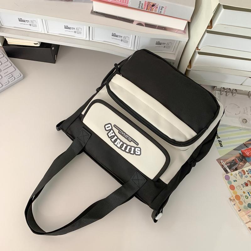 Student Shoulder Bag Contrast Color Crossbody Bag Women's Commuter Class Handbag