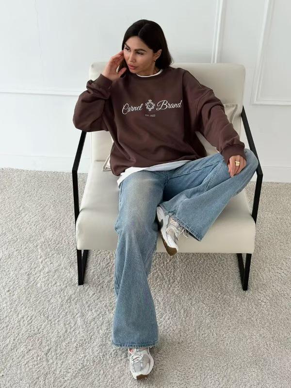 Trendy Retro Letter Print Loose-Fit Hoodie: Casual American Autumn/Winter Fashion
