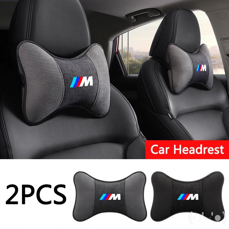 FA7Car Seat Headrest Leather Neck Pillow Interior Accessories For BMW G11 G12 G30 G31 G01 G02 5 7 Series X5 X7 M5 M8 Sticker