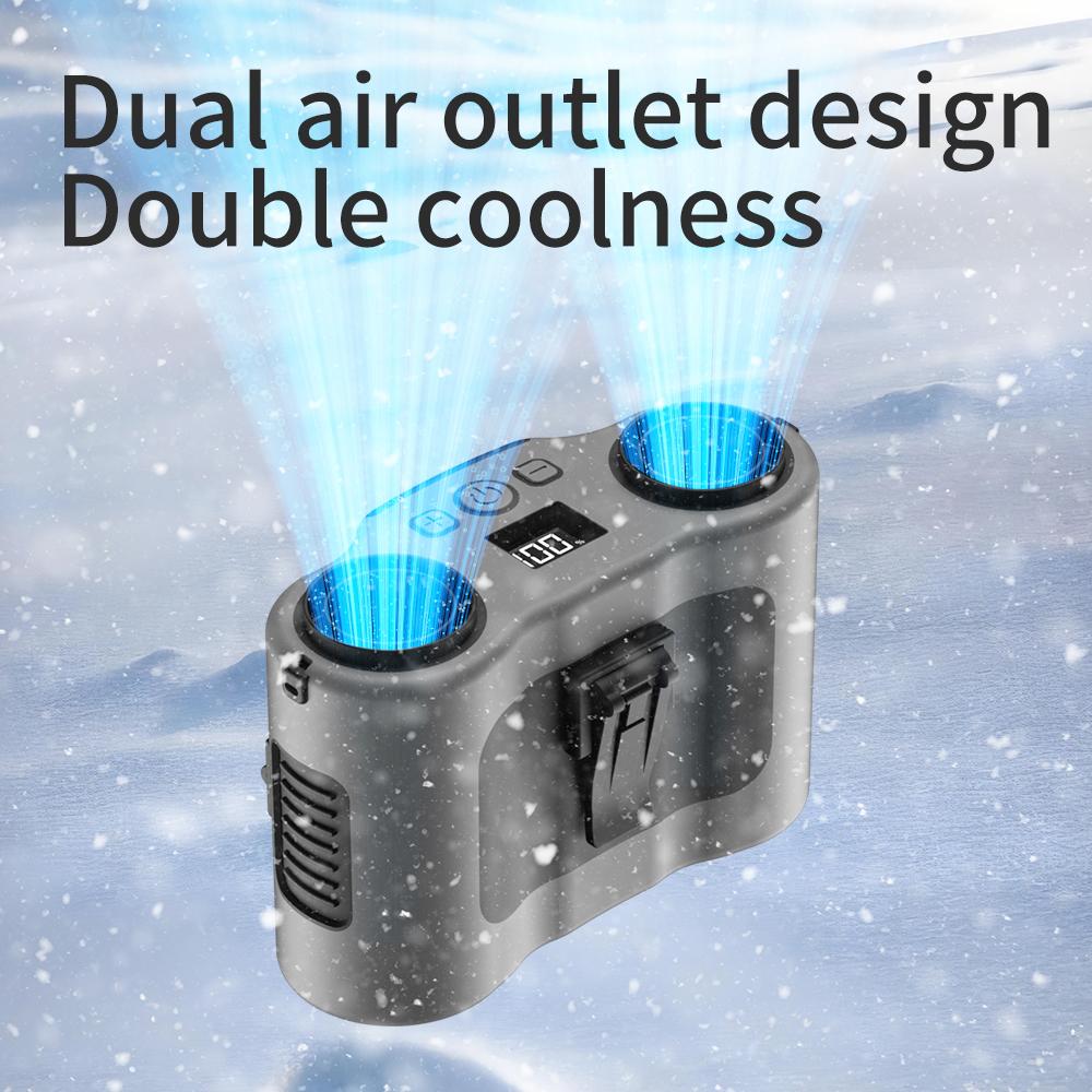 20000mAh Outdoor Portable Waist Fan Hanging Neck Fan Strong Wind with Power Bank LED Lighting for Sports Courier Outdoor Working