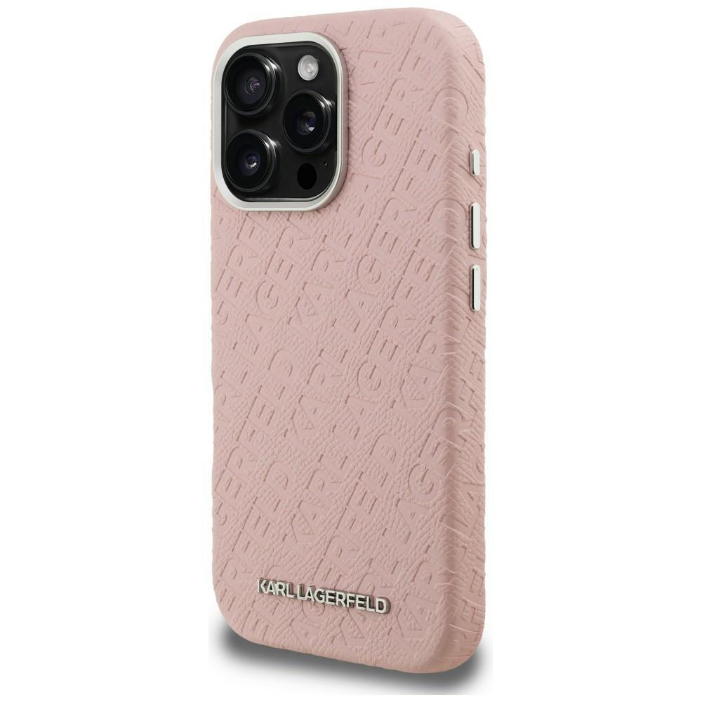 Karl Lagerfeld FW Stamped Karl MagSafe Case for iPhone 16 Pro Max Pink