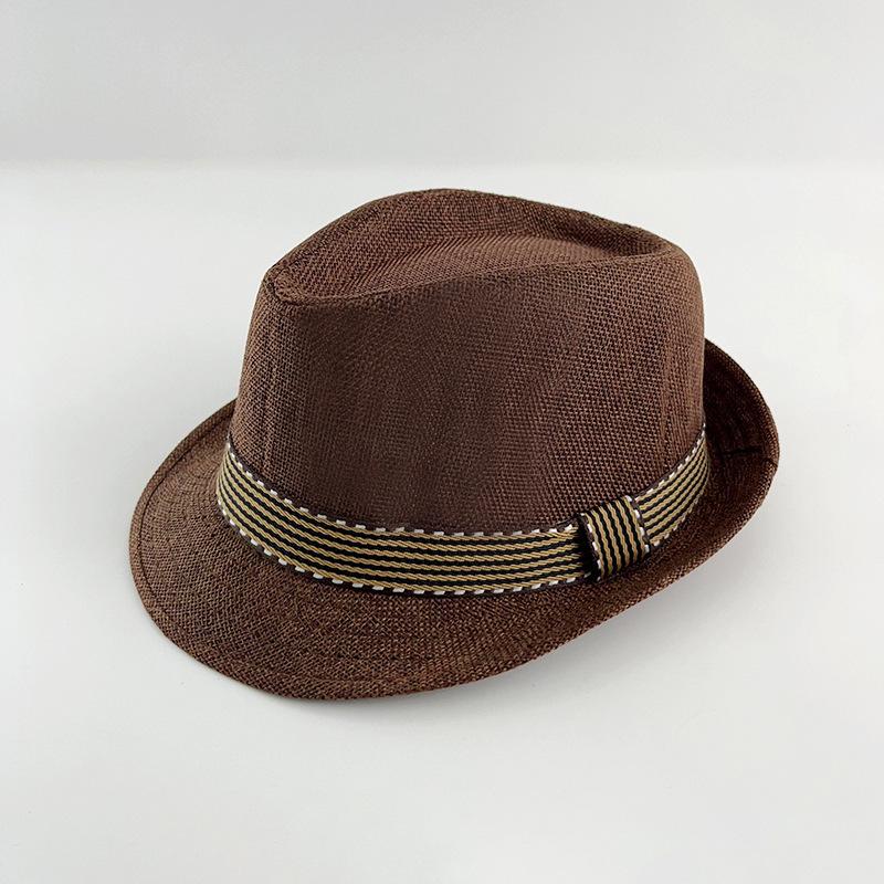 Sombrero Fedora de Primavera y Verano para Niños: Sombrero de Paja para Niños y Niñas, Protección Solar, Ropa de Viaje y Playa, Estilo Británico.