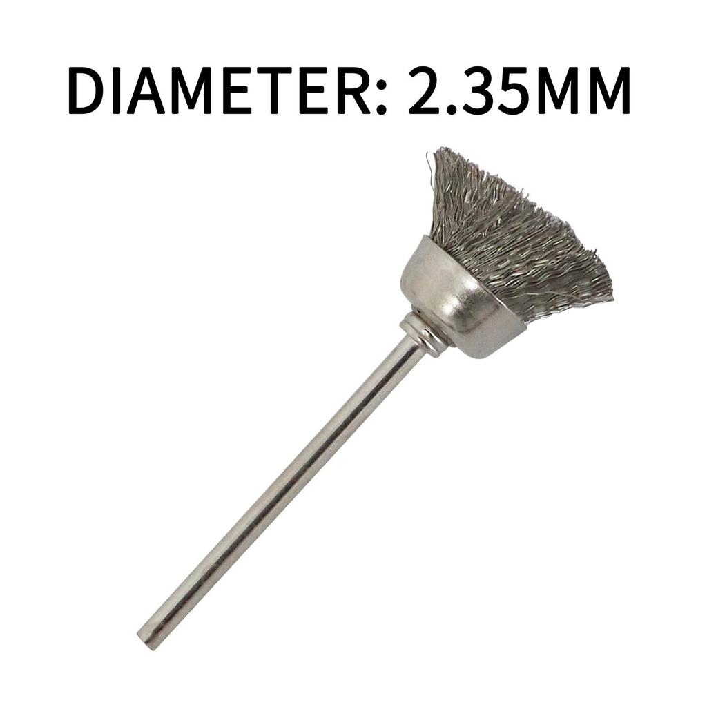 Draht-Radbürsten-Set, einschließlich Drahtbürsten-Set aus Messing und Stahl  (2,35/3 mm) Schaft für Zubehör, rotierende Werkzeuge, Polier- und Reinigungswerkzeuge