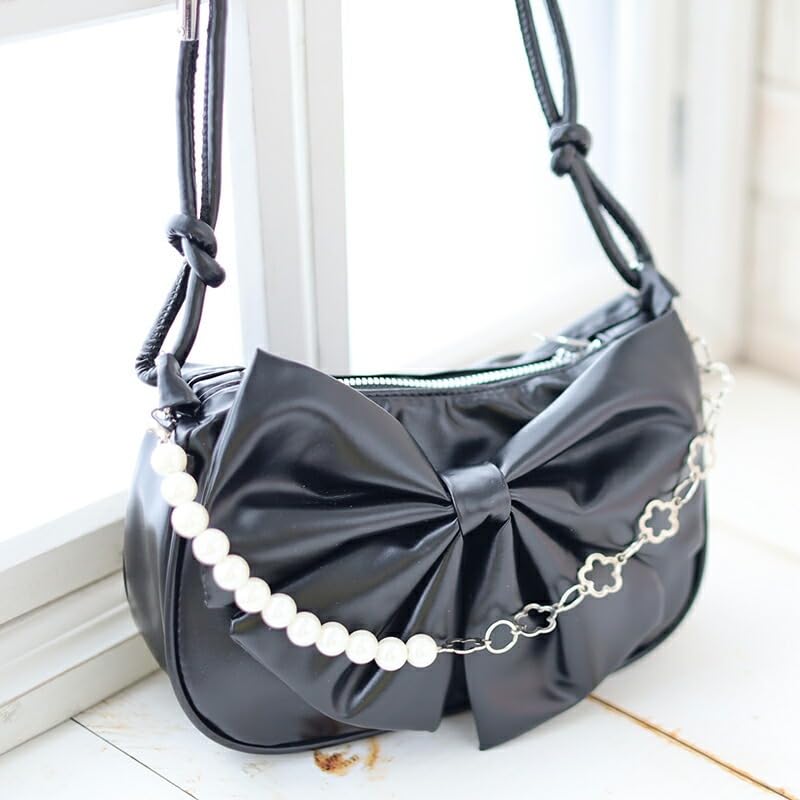 Herz-Engel Schultertasche für Teenager, Jugendliche und Erwachsene. Leichtes Nylon-Garn. Süße, stylische, lässige Umhängetasche für Damen und Kinder (Schwarz).