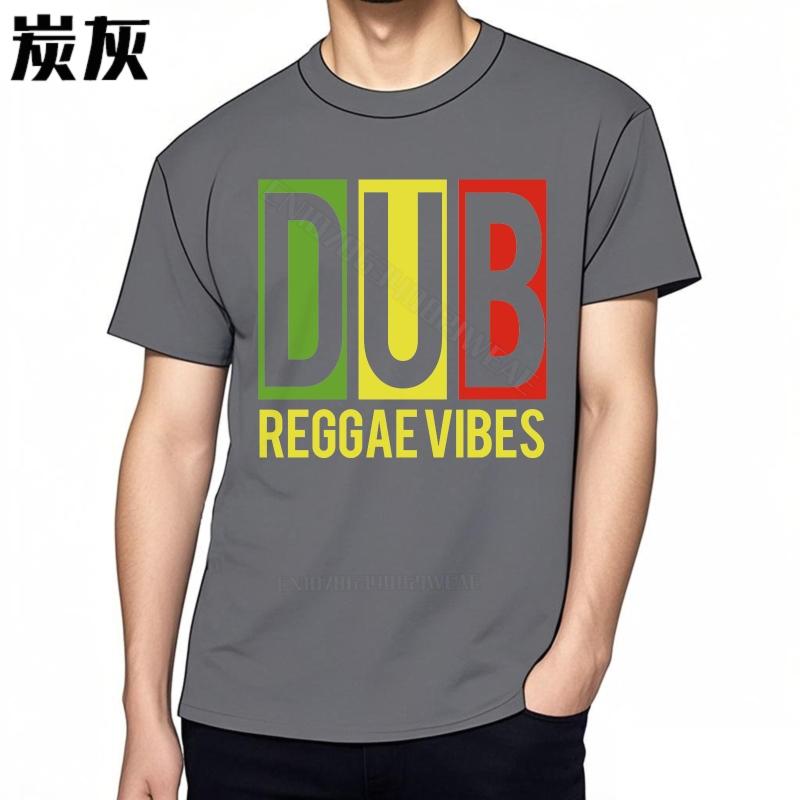 100% Cotton Tshirt for Man Dub Reggae Vibes Colors Soft Short Sleeve Shirt Trendy Short Sleeve Short Sleeve Shirt