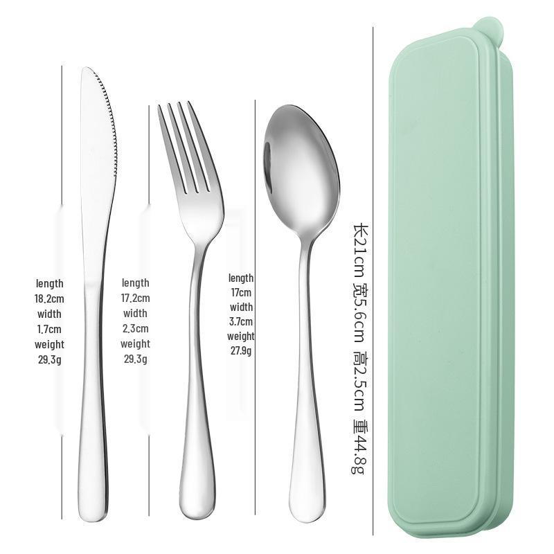 3-Piece Minimalist Stainless Steel Cutlery Set: Portable Knife, Fork & Spoon for Home, Student, or Outdoor Use