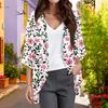 Ladies Fashion Loose Casual Print Beach Holiday   Sleeve Chiffon Cardigan