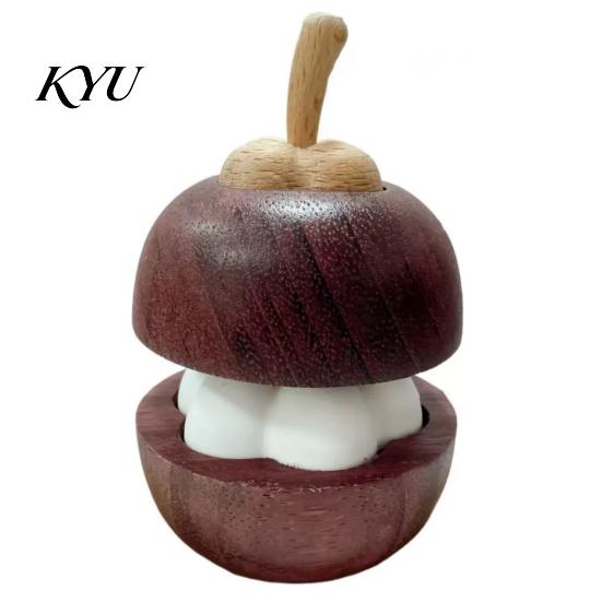 Spa Reception Scent Decor Mangosteen Passive Oil Diffuser, Wooden Essential Creative Aromatherapy Wood Diffuser Diffusers, No-Electric for Car