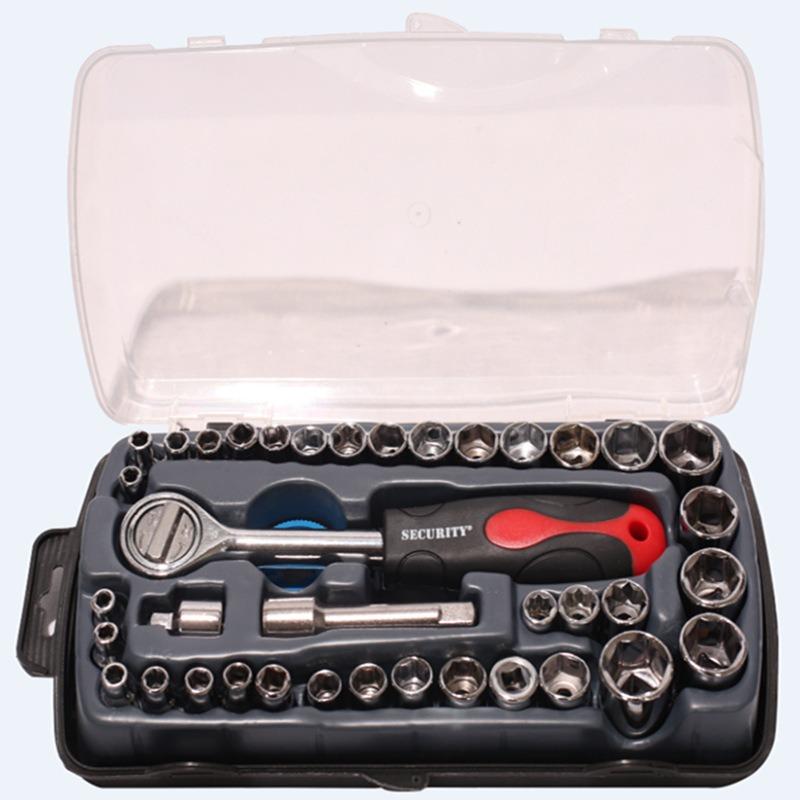 40pcs Ratchet Socket Wrench Screwdriver Combo Set Hand Hardware Tools DIY Repair Kit