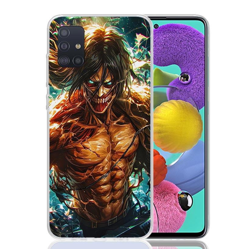 A-Attack on T-Titan Eren Yeager Phone Case For Samsung Galaxy A52 A32 A22 A12 A02S A50S A30S A51 A31 AA71 Note 20 Ultra 10 S10 P